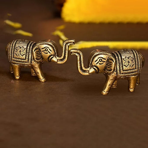 Brass Elephant Idol Pair